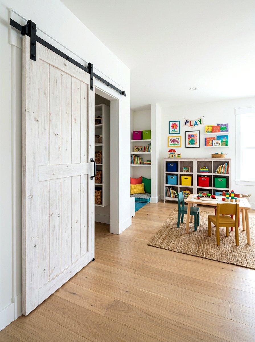 Sliding Barn Door - 30 playroom closet ideas
