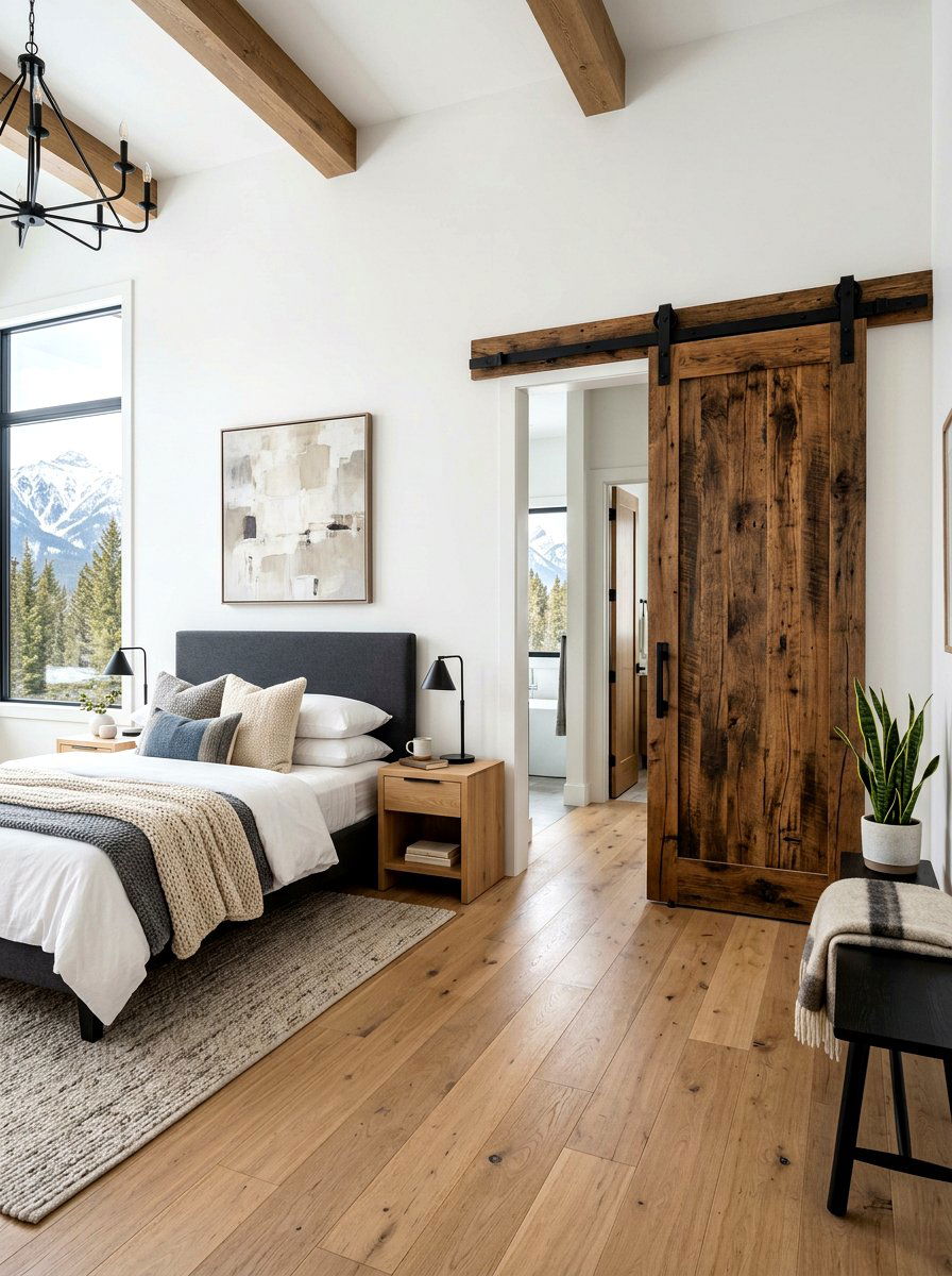 Sliding Barn Door Bedroom - 30 mountain modern bedroom ideas