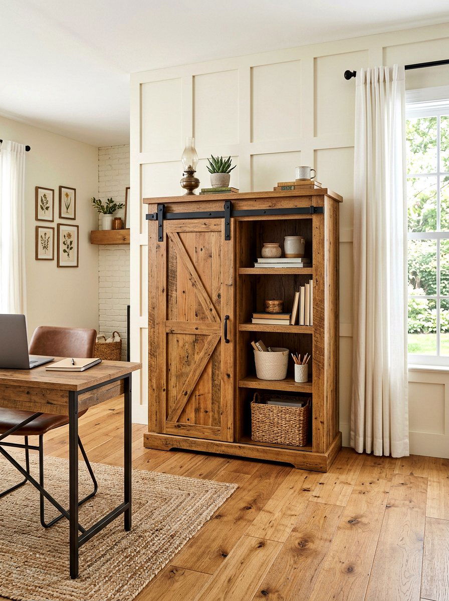 Sliding Barn Door Cabinet - 30 office file storage ideas