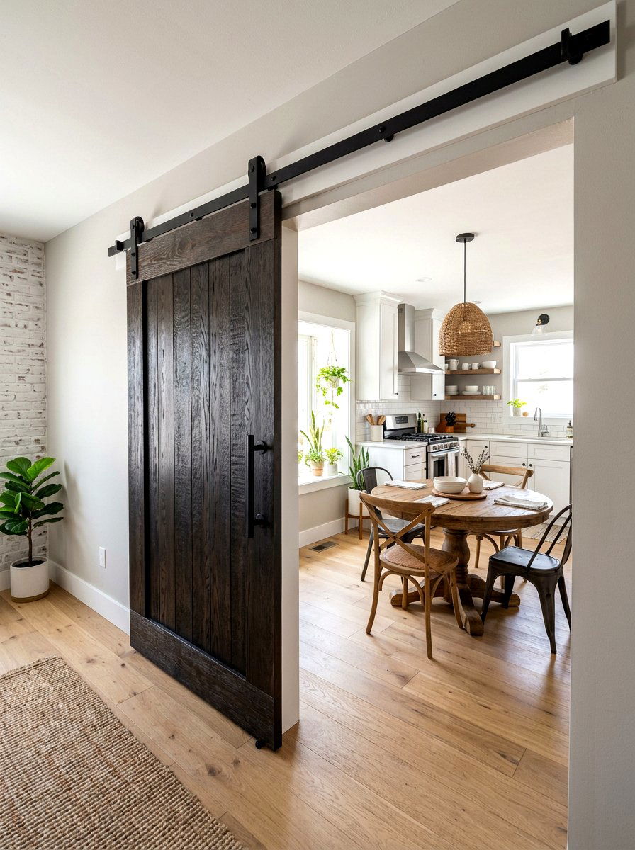 Sliding Barn Door Divider - 30 small dining room ideas