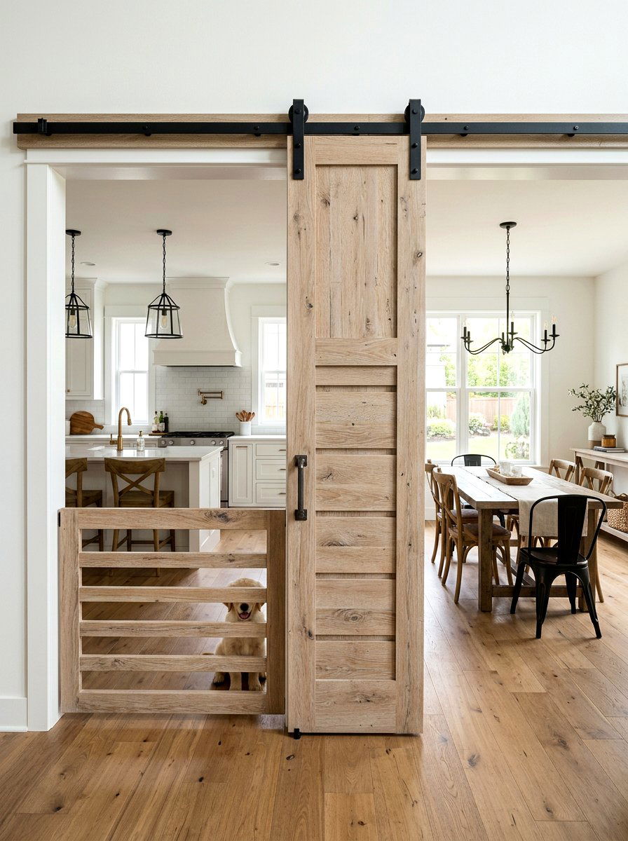 Sliding Barn Door Dog Gate - 30 organizing pet supplies ideas