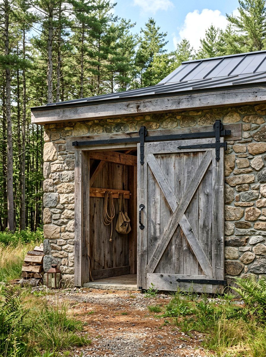 Sliding Barn Door Enclosure - 30 outdoor changing room ideas
