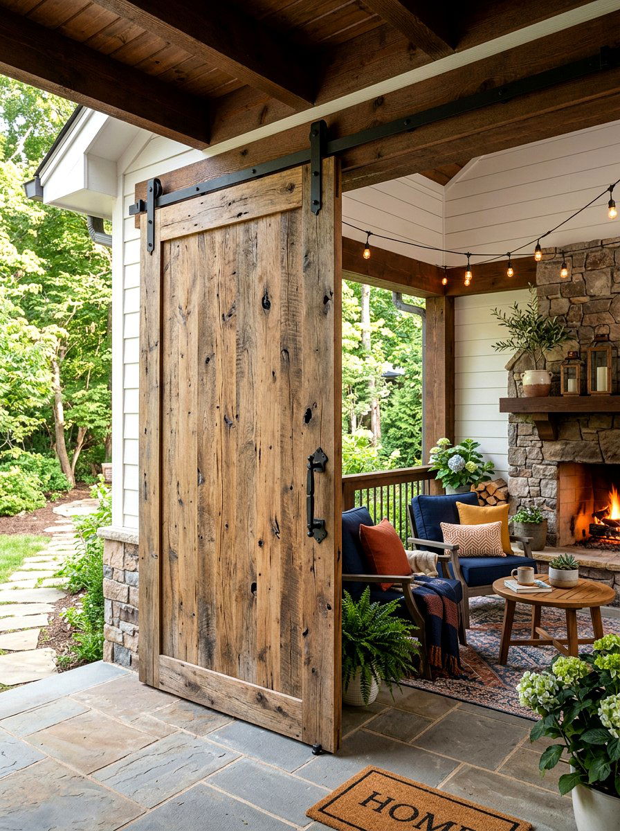 Sliding Barn Door For Porch - 30 front porch privacy ideas