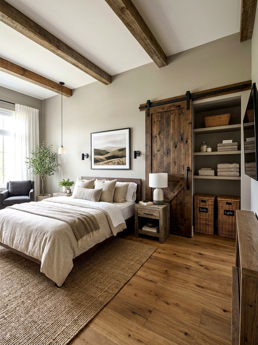 Sliding Barn Door Hamper - 30 hidden hamper apartment ideas