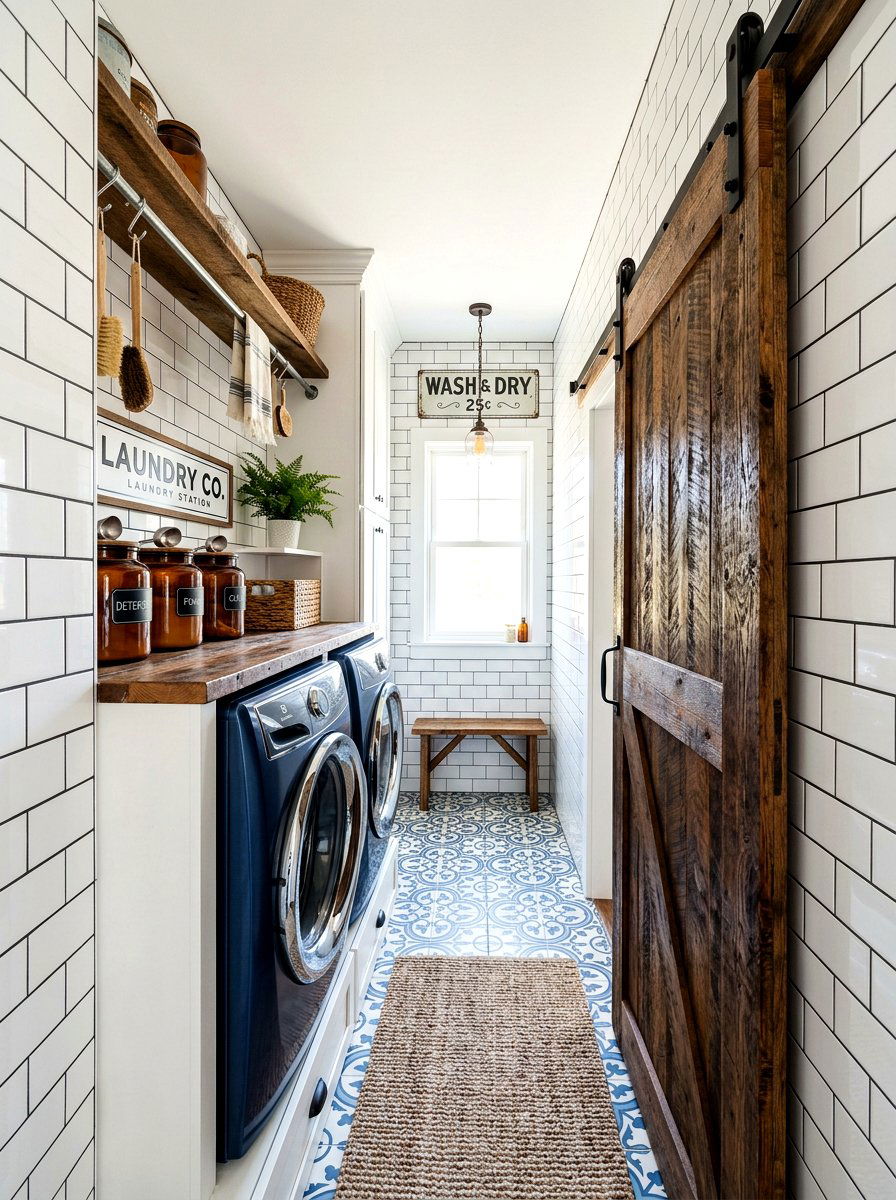 Sliding Barn Door Laundry - 30 narrow laundry room ideas