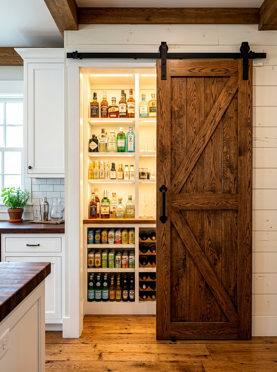 Sliding Barn Door Pantry - 30 beverage pantry ideas aesthetic