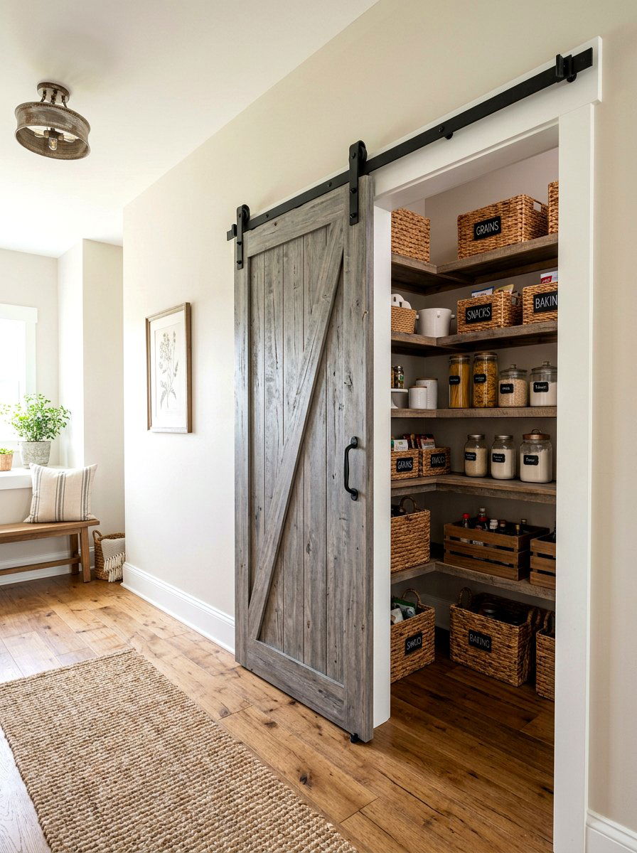 Sliding Barn Door Pantry - 30 freestanding pantry cabinet ideas