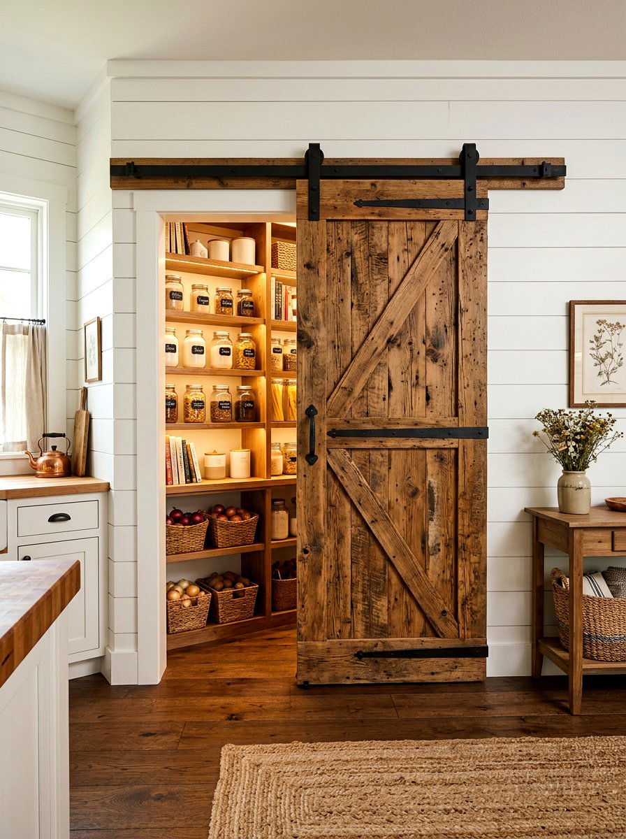 Sliding Barn Door Pantry - 30 full wall pantry cabinet ideas