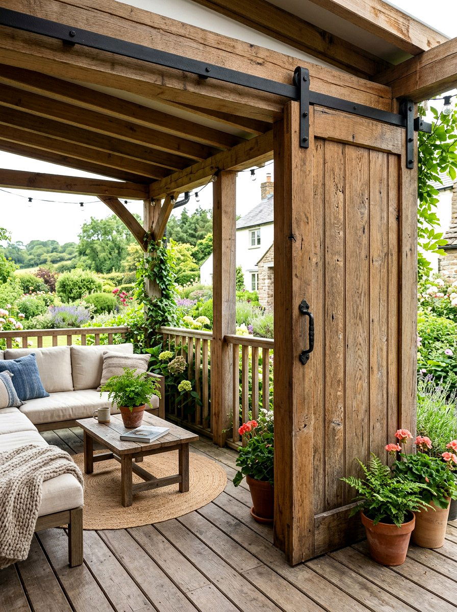Sliding Barn Door Partition - 30 deck partition ideas