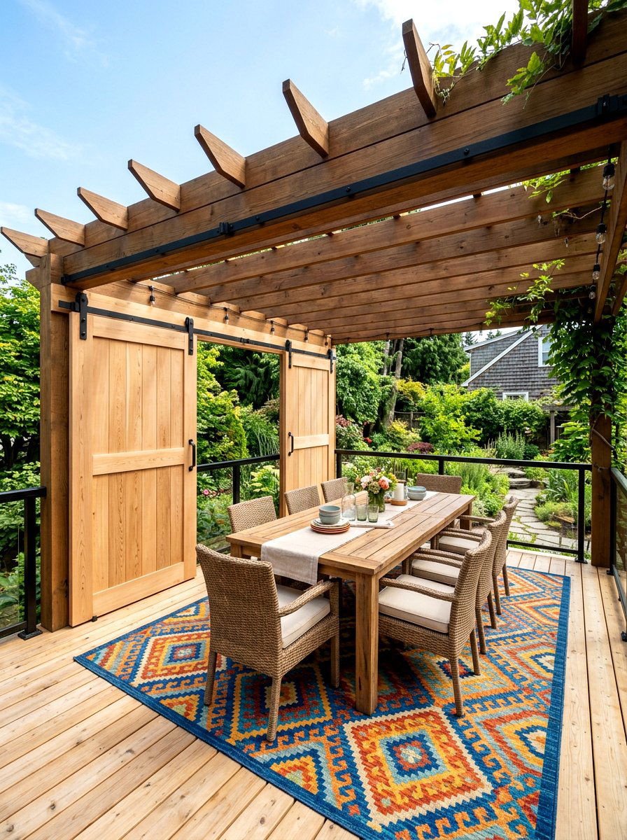 Sliding Barn Door Privacy - 30 deck privacy wall ideas