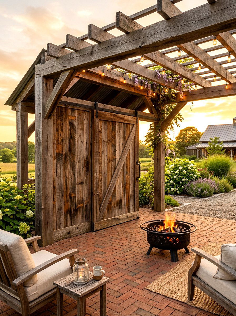 Sliding Barn Door Wall - 30 pergola privacy wall ideas