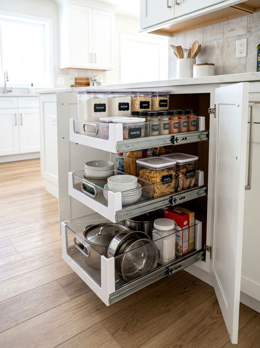 Sliding Cabinet Drawer System - 30 medicine cabinet organization ideas