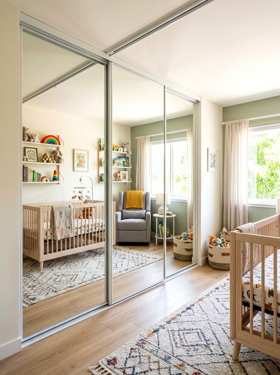 Sliding Closet Doors - 30 nursery closet organization ideas
