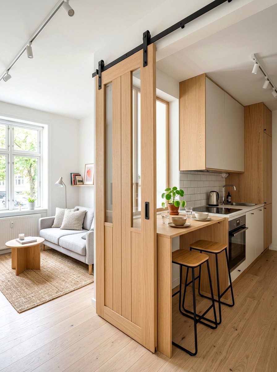 Sliding Door - 30 micro apartment decor ideas