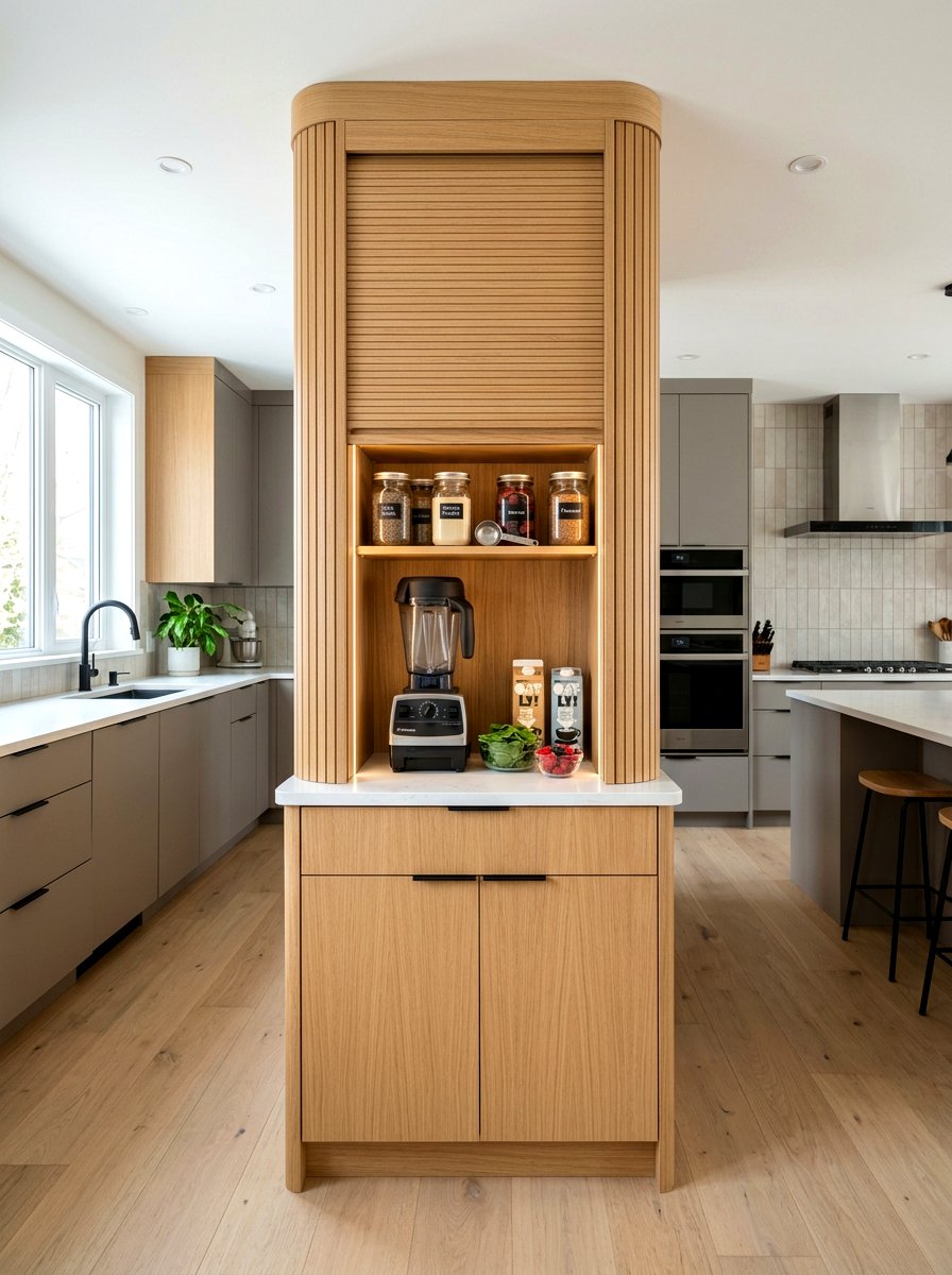 Sliding Door Cabinet - 30 smoothie station kitchen ideas