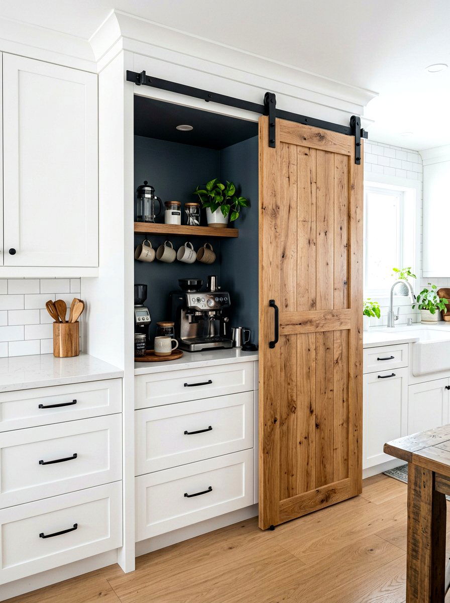 Sliding Door Coffee Cabinet - 30 kitchen coffee bar ideas