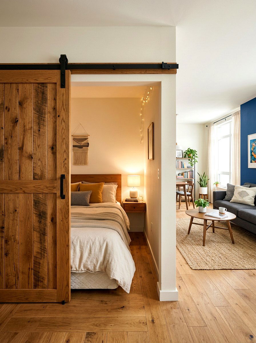 Sliding Door Studio Bed - 30 bed nook studio ideas