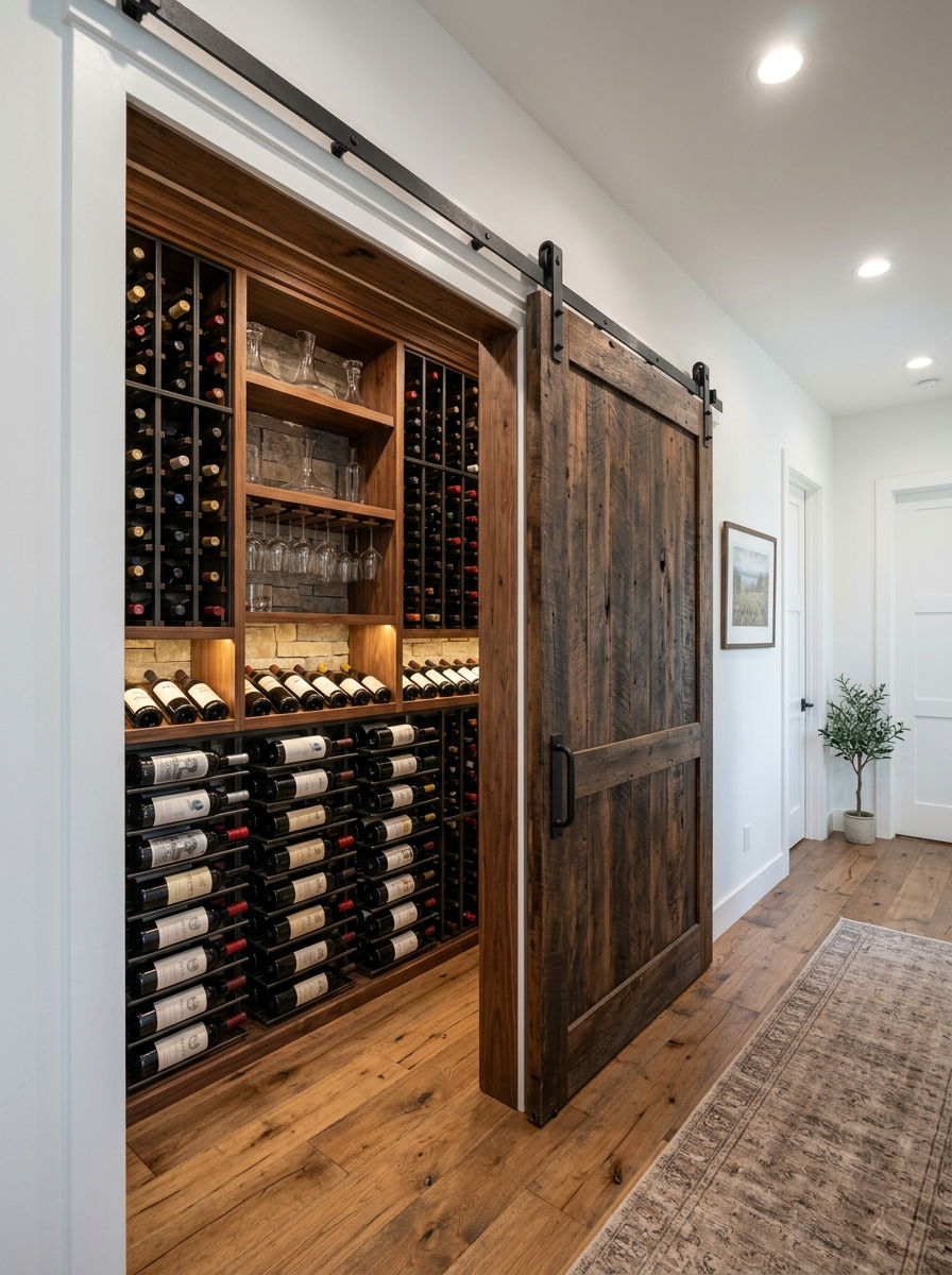 Sliding Door Wine Closet - 30 small wine cellar ideas