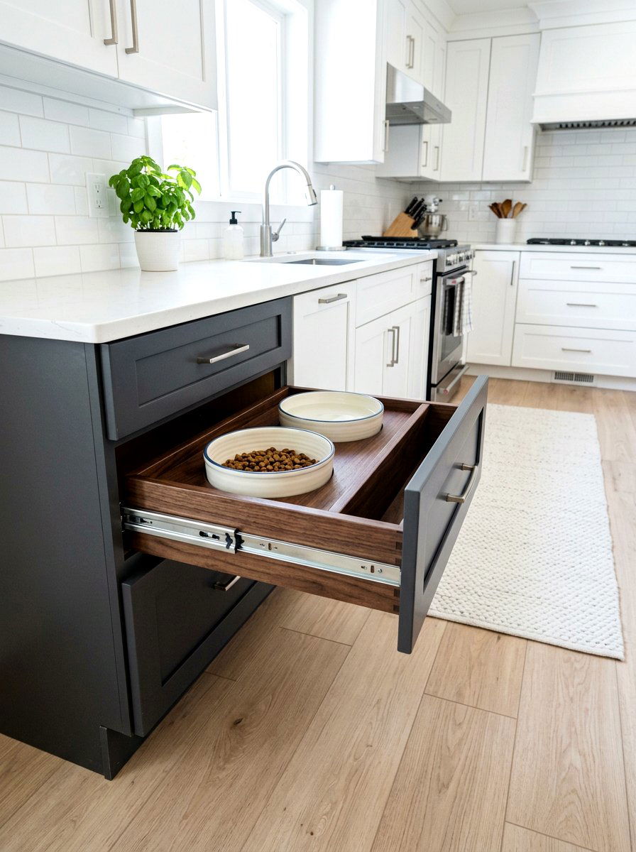 Sliding Drawer For Dog Bowls - 30 dog bowl drawer ideas