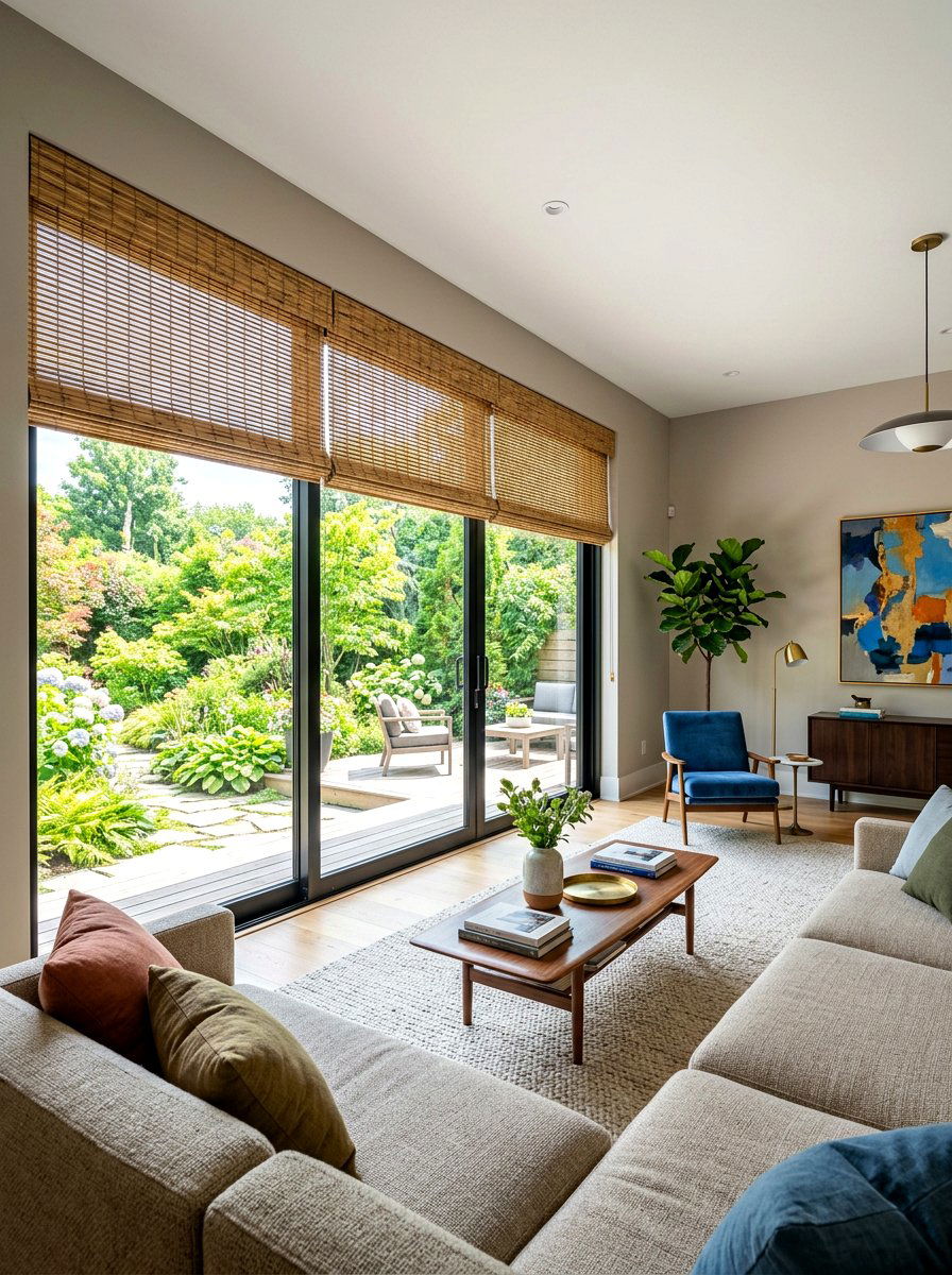 Sliding Glass Door Bamboo Blind - 30 bamboo shade ideas