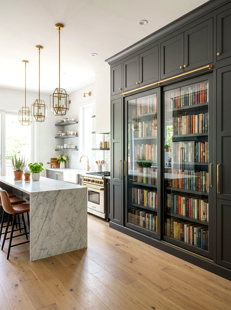 Sliding Glass Door Library Cabinet - 30 library kitchen ideas