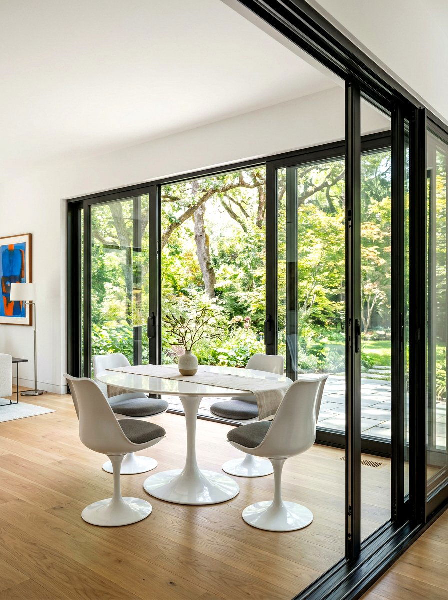 Sliding Glass Door Nook - 30 indoor outdoor breakfast room ideas