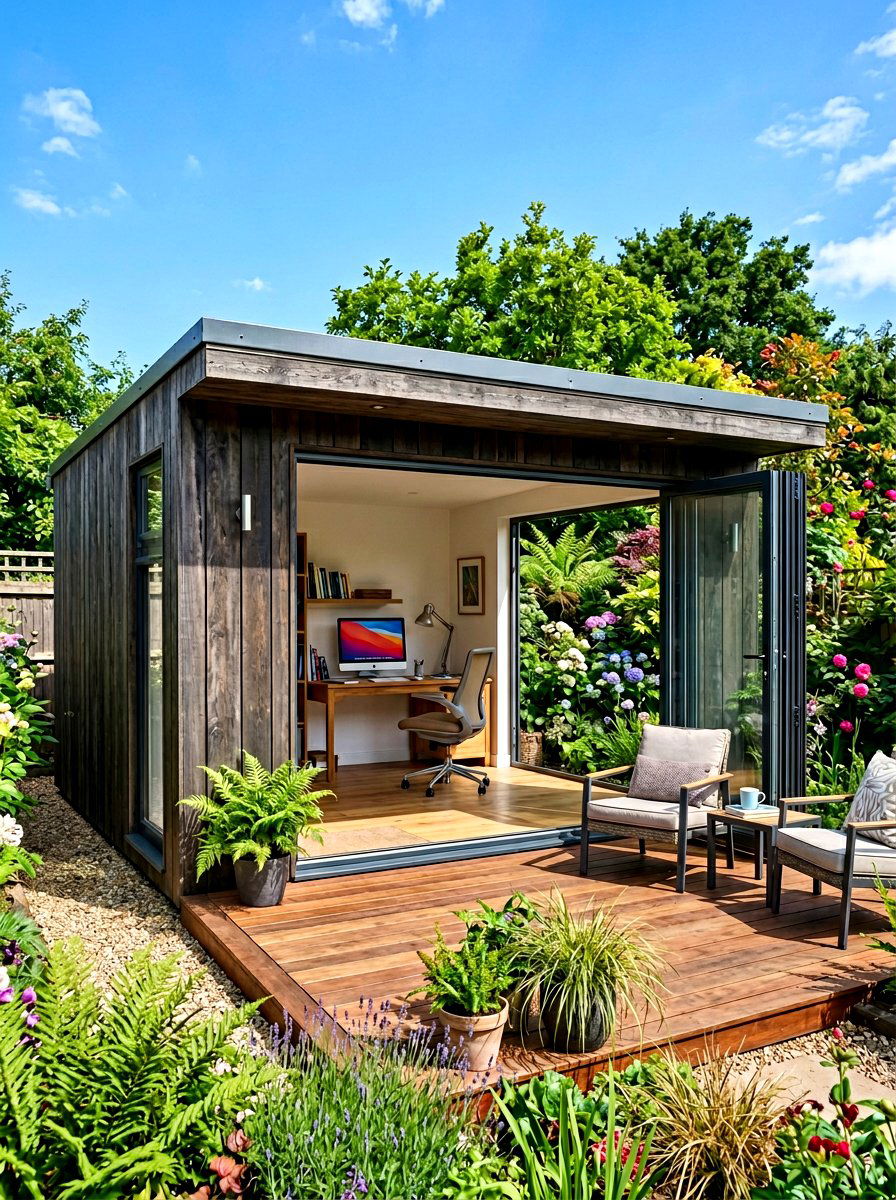 Sliding Glass Door Shed - 30 office shed ideas