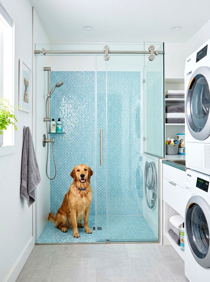 Sliding Glass Pet Shower - 30 dog wash station ideas luxury