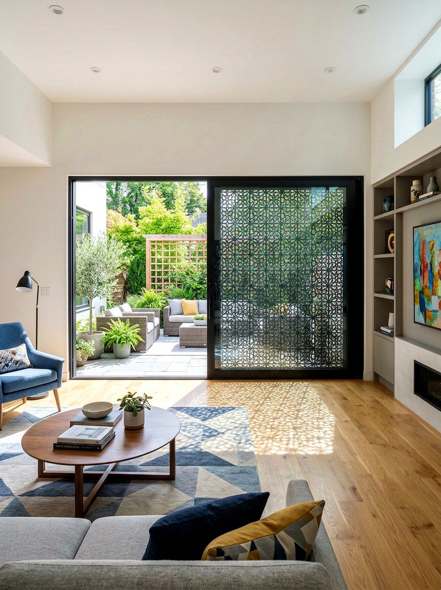 Sliding Laser Cut Patio Doors - 30 laser cut privacy panel ideas