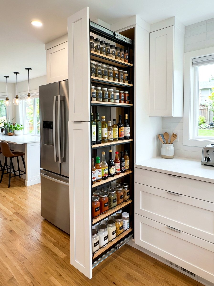 Sliding Pantry Shelving Tower - 30 pantry shelving layout ideas