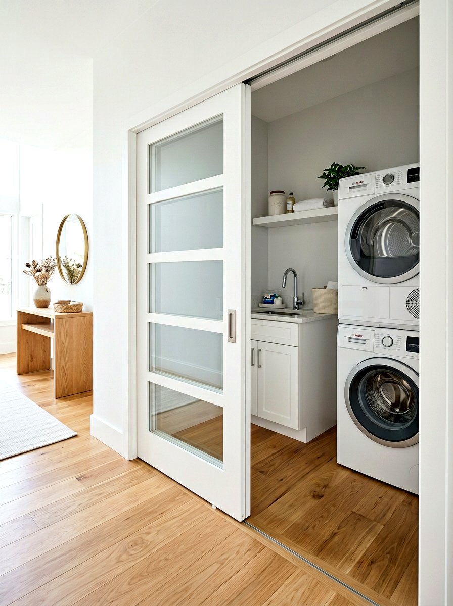 Sliding Pocket Door - 30 small utility room ideas