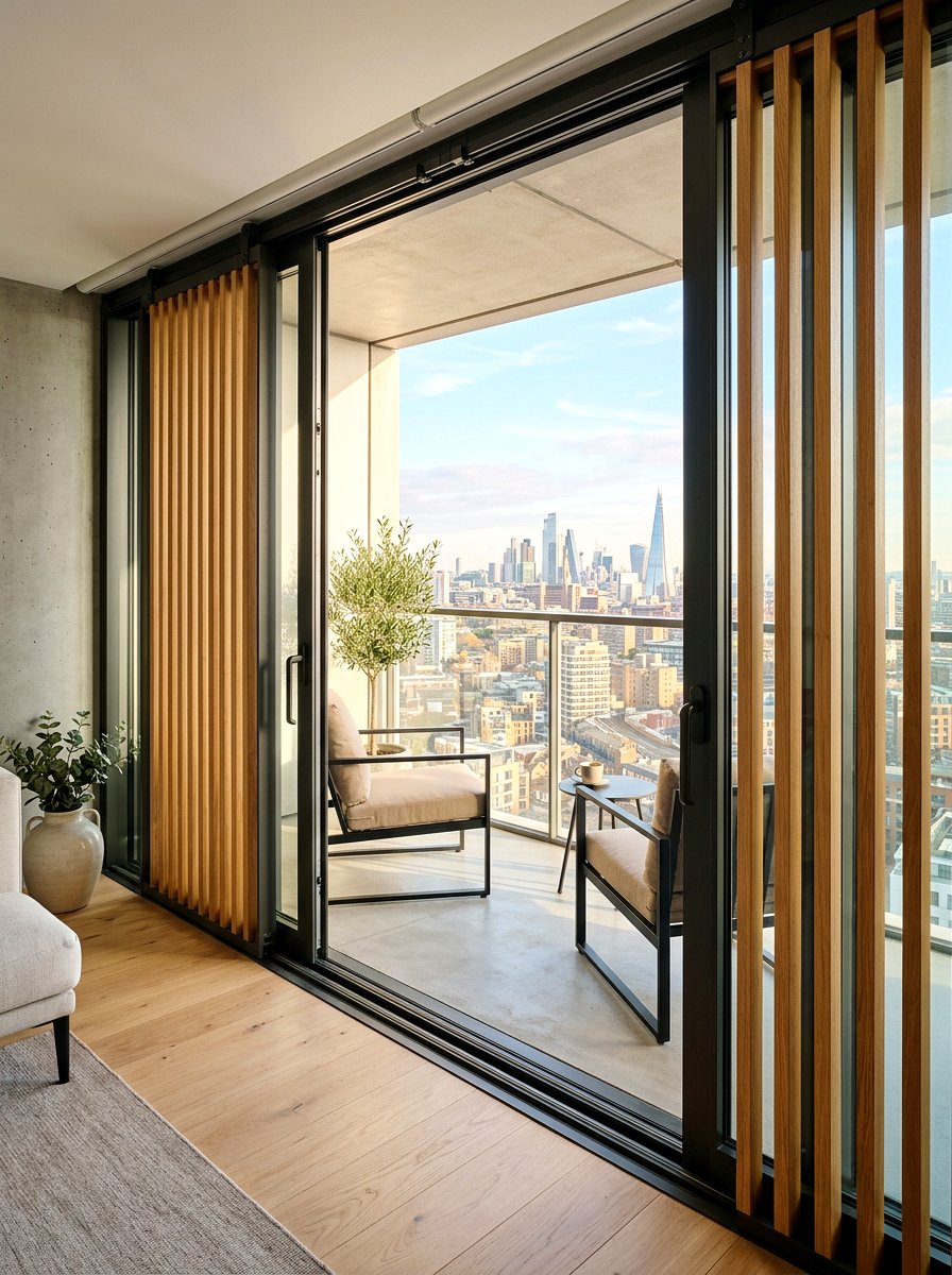 Sliding Slat Door System - 30 slatted privacy wall ideas