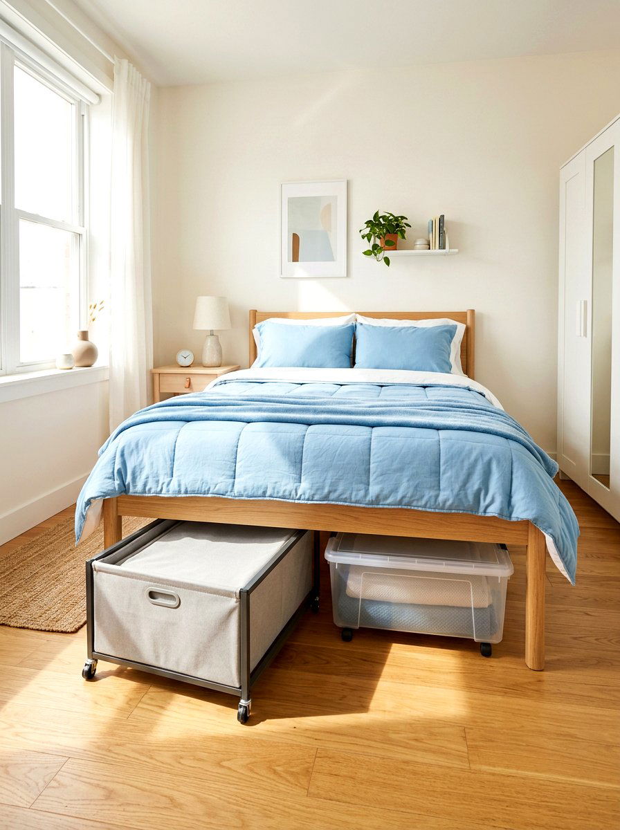 Sliding Under Bed Hamper - 30 hidden hamper apartment ideas