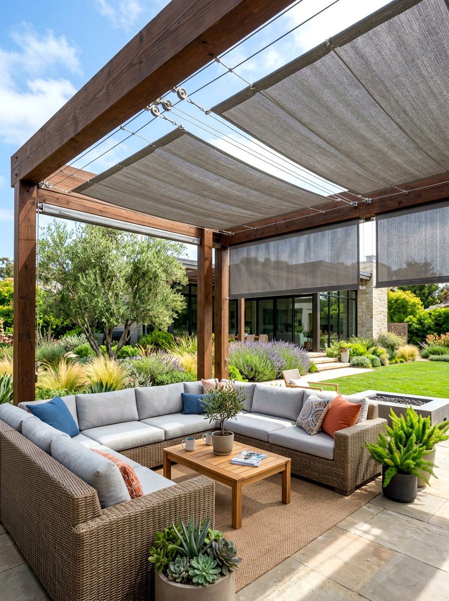Sliding Wire Shade - 30 patio cover ideas