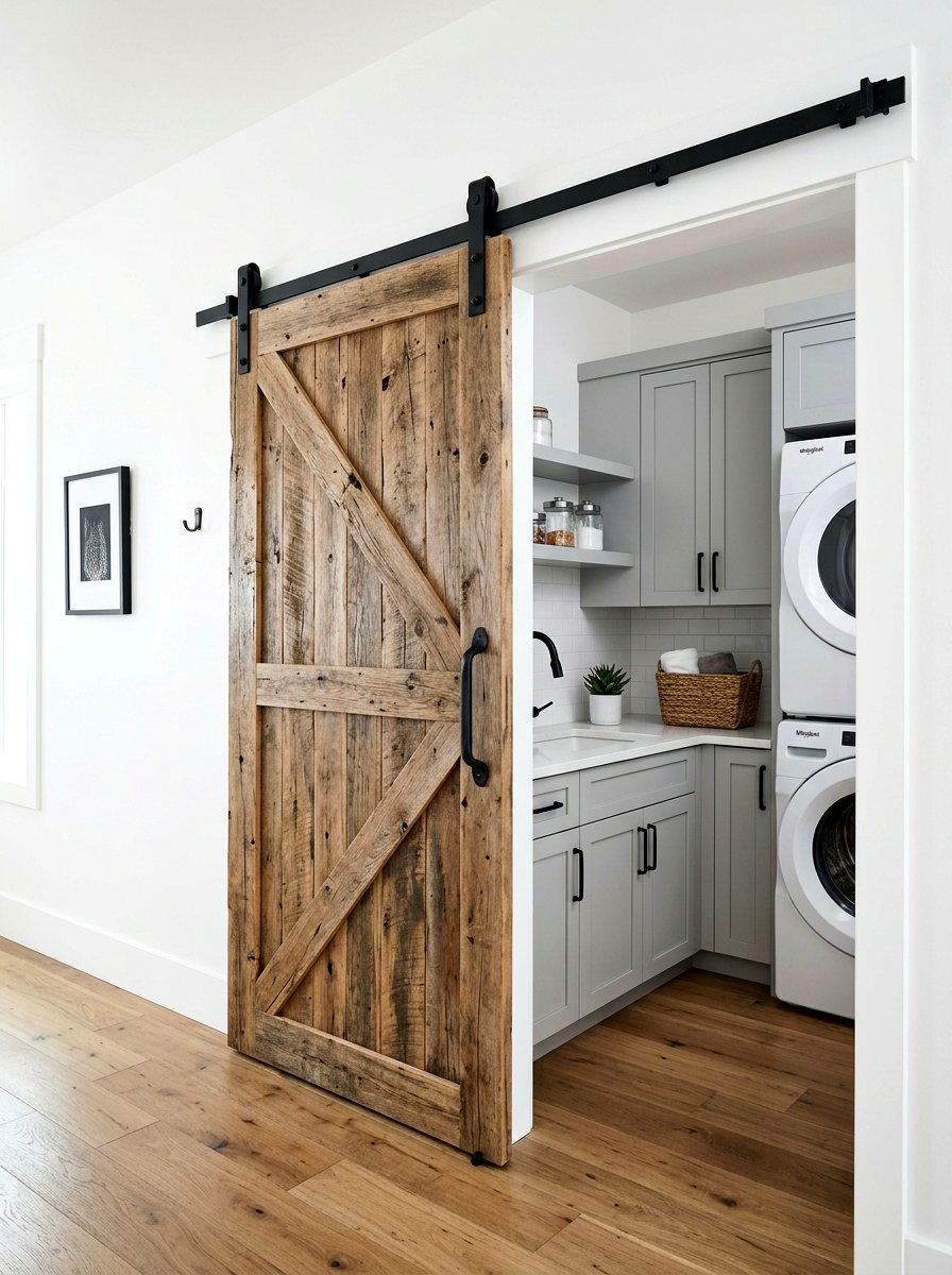 Sliding barn door - 30 utility room ideas