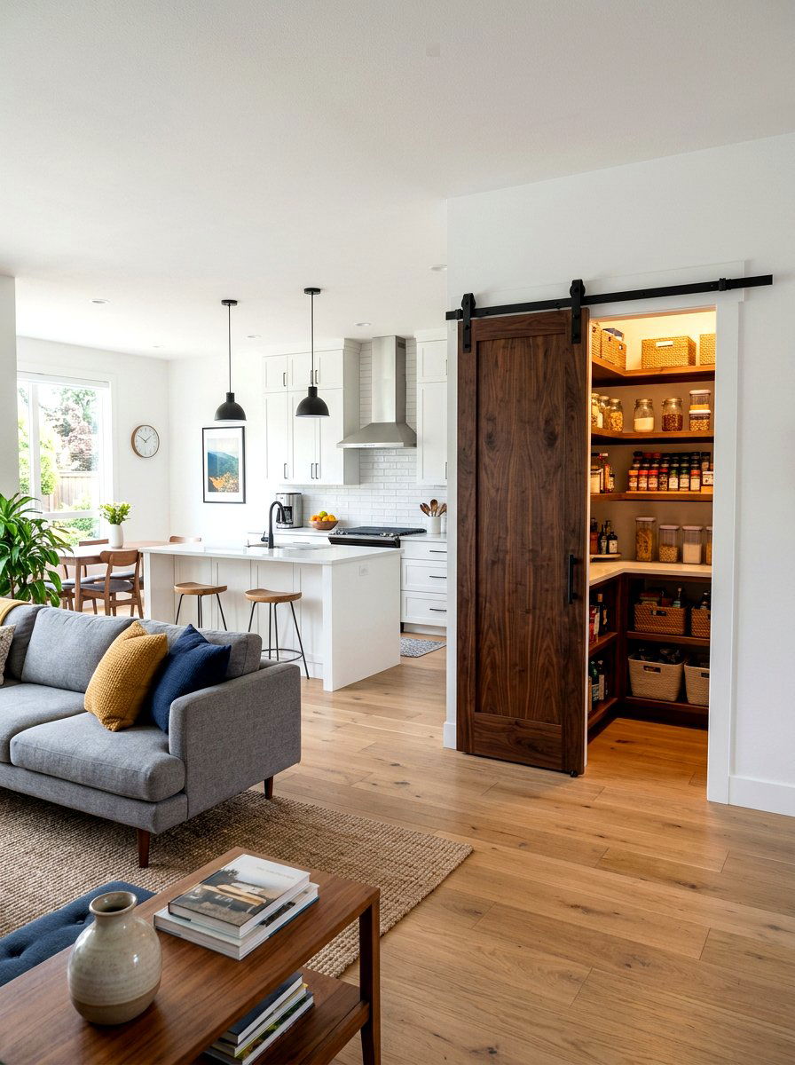 Sliding barn door - 30 zoned open concept ideas