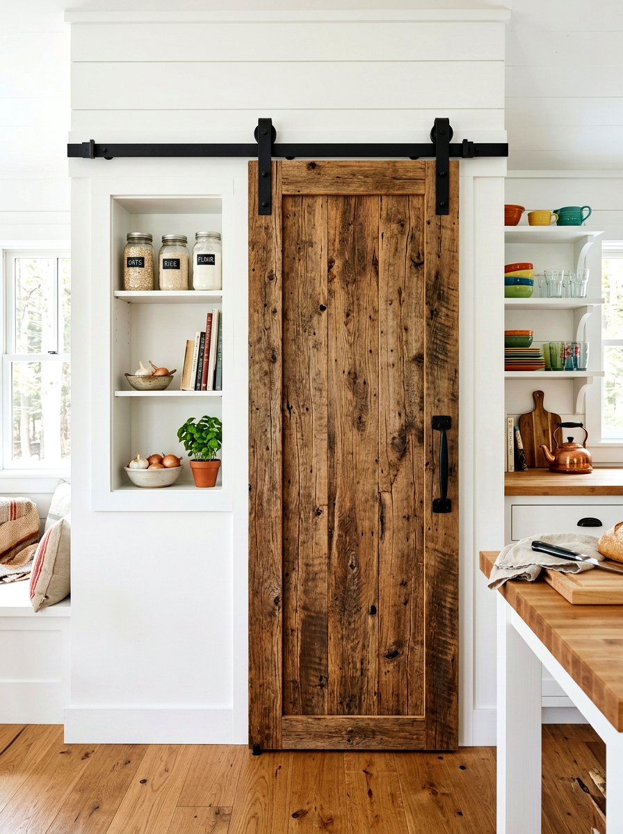 Sliding barn door cabin - 30 lake cabin decor ideas