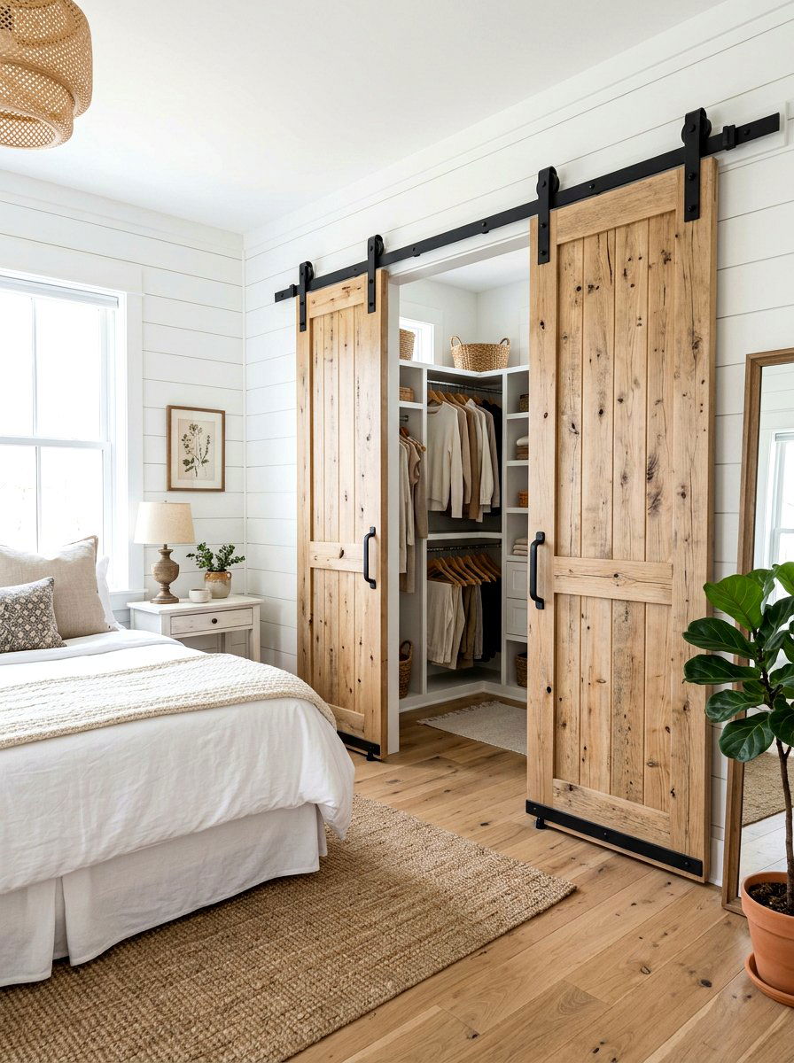 Sliding barn doors - 30 broken floor plan ideas