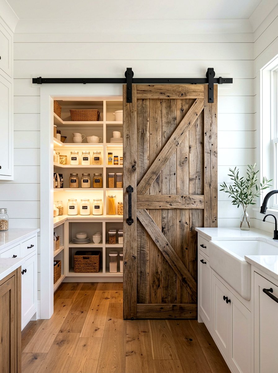 Sliding barn pantry door - 30 reach in pantry ideas