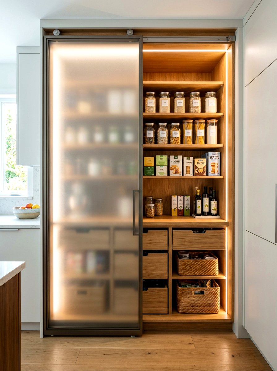 Sliding door pantry - 30 hidden prep kitchen ideas