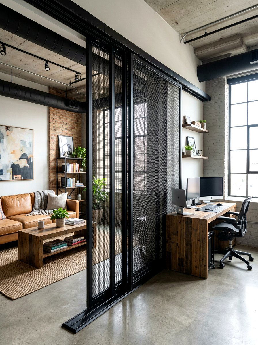 Sliding mesh screen - 30 partial divider studio ideas