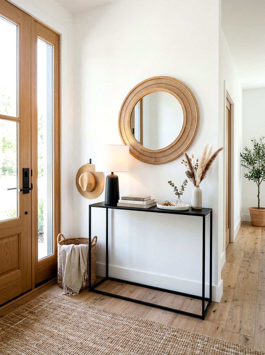 Slim Console Table - 30 narrow entryway storage ideas
