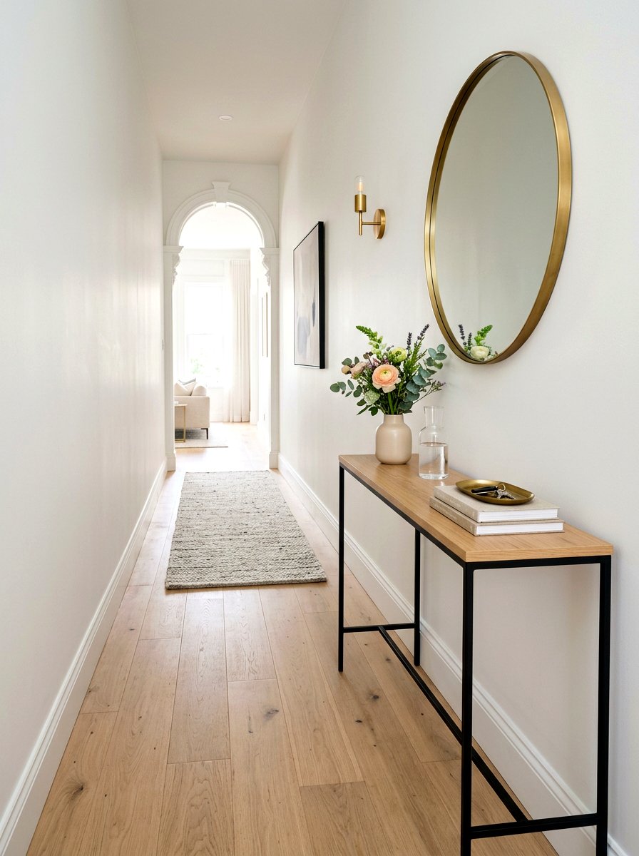 Slim Console Table - 30 narrow hall styling ideas