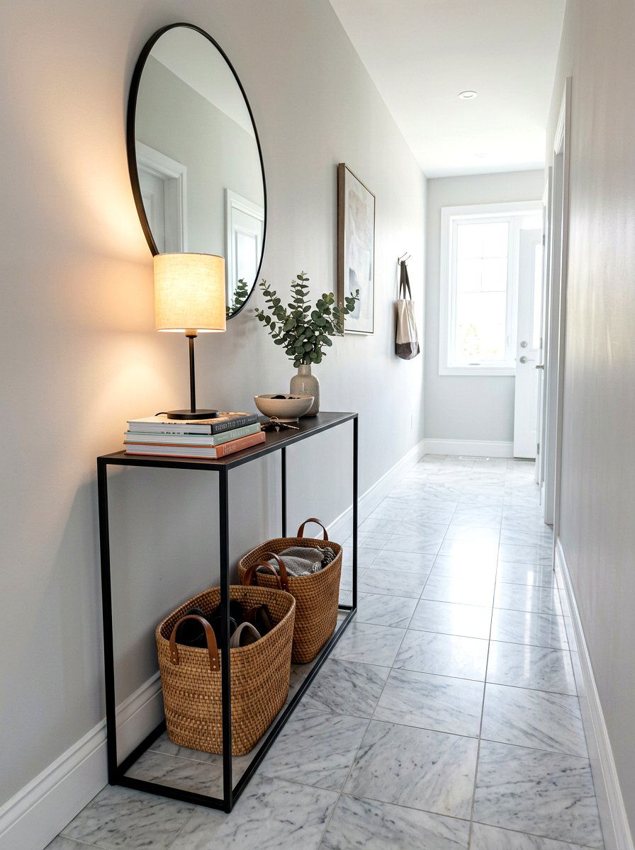 Slim Entryway Console - 30 small entry storage ideas