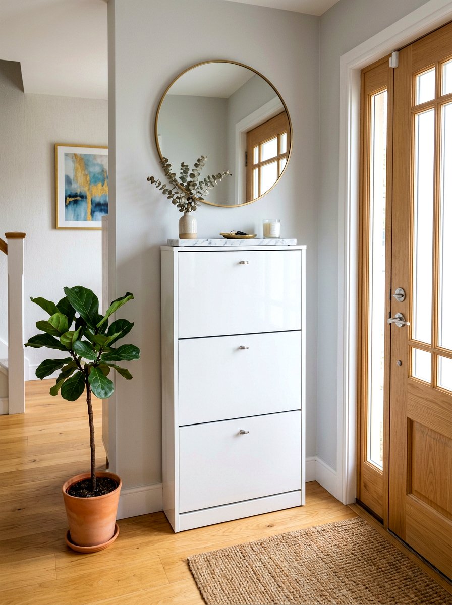 Slim Entryway Shoe Cabinet - 30 entryway storage ideas