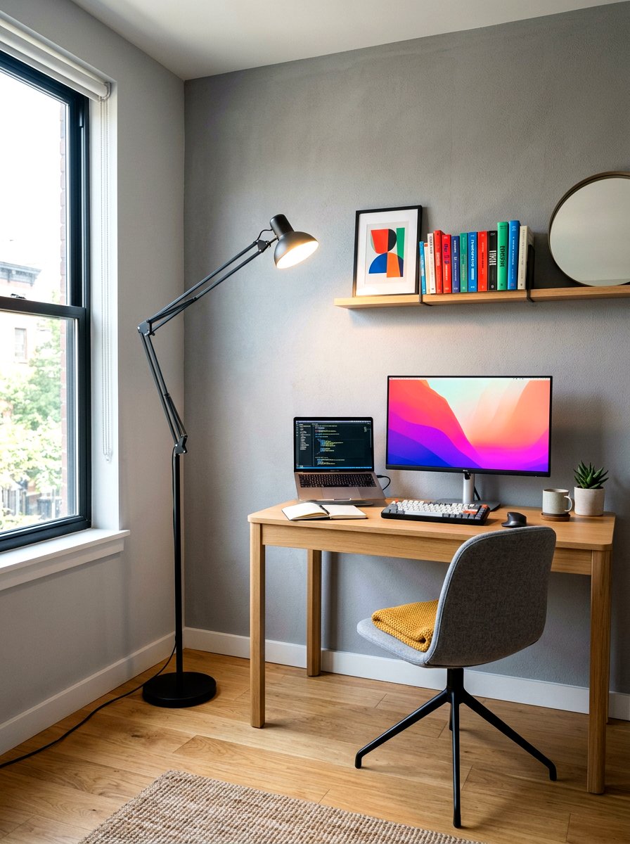 Slim Metal Floor Lamp - 30 office floor lamp ideas