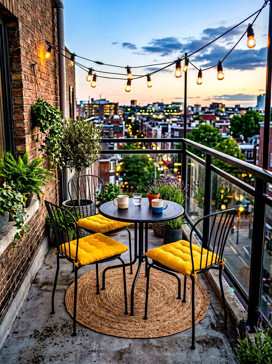 Slim Metal Patio Set - 30 small space outdoor furniture ideas