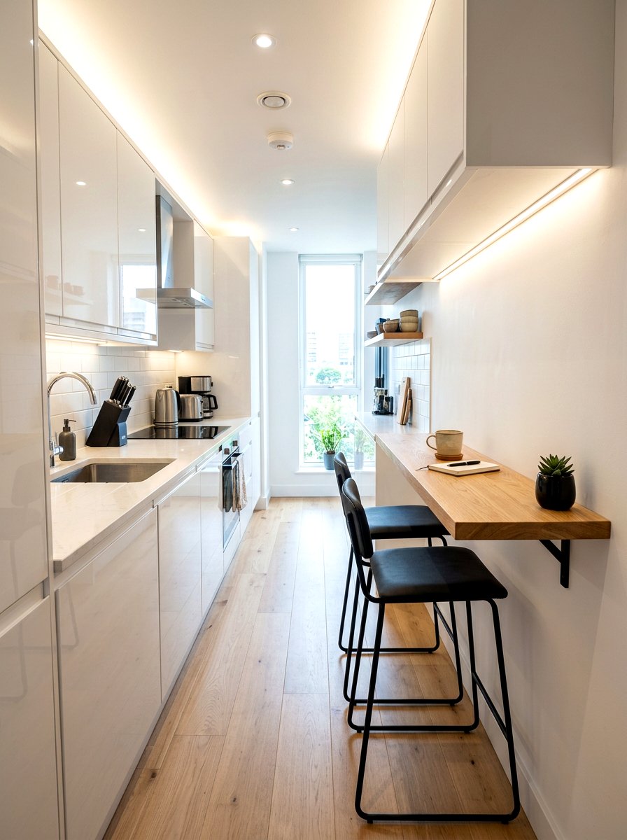 Slim Narrow Kitchen Bar - 30 breakfast bar ideas