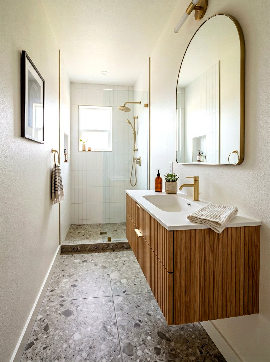 Slim Profile Fluted Vanity - 30 fluted vanity ideas