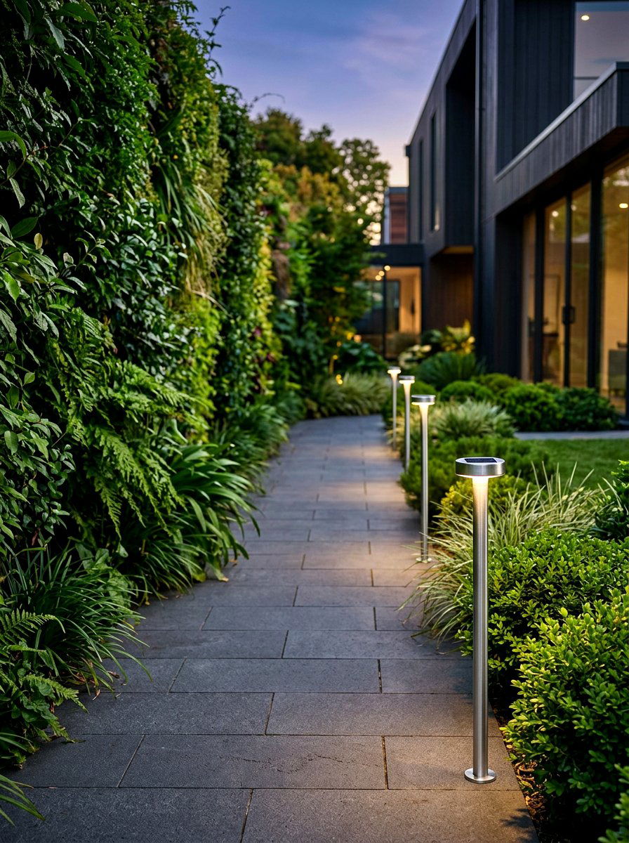 Slim Profile Solar Path Lights - 30 solar path lantern ideas